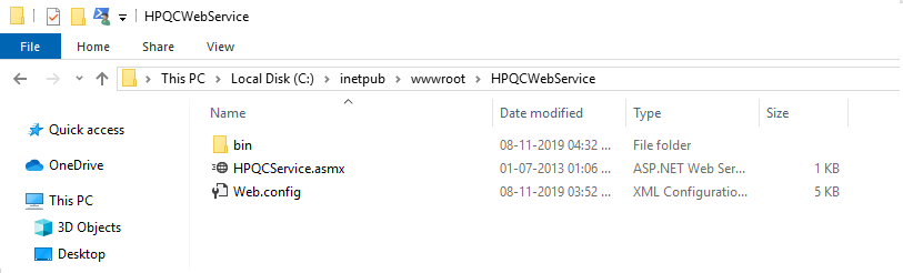 Web Service Folder Structure